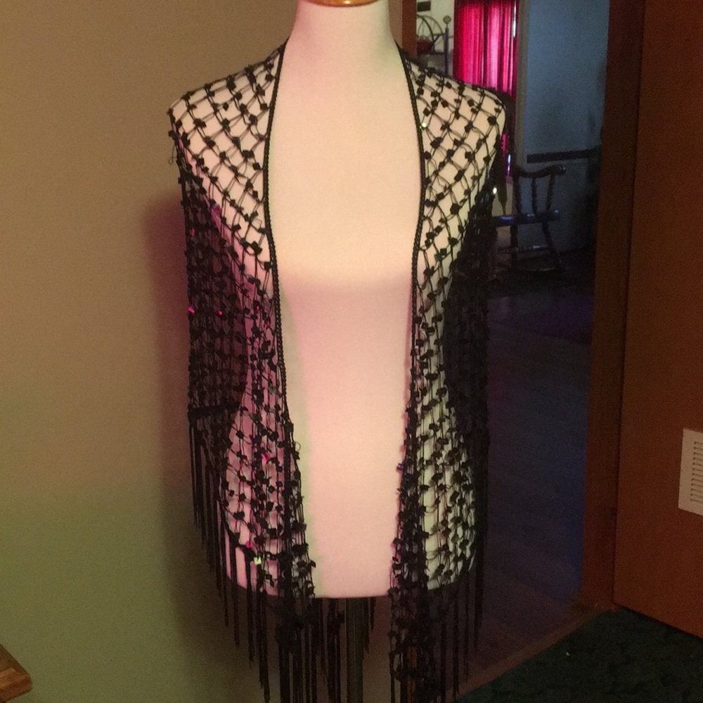 Ladies dressy or causal shaw with square beads